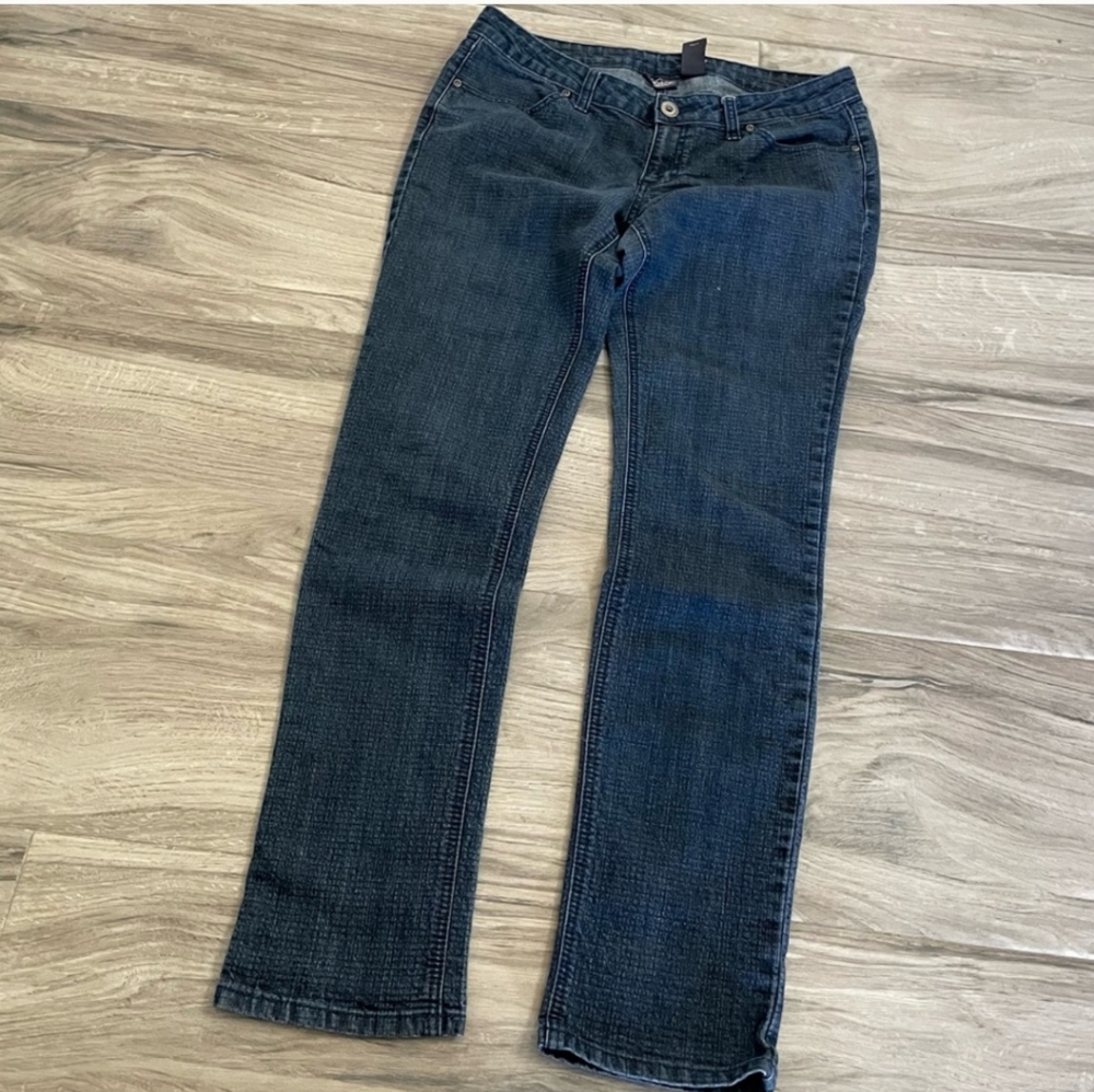 City Streets blue small checker patterned jeans size 11.